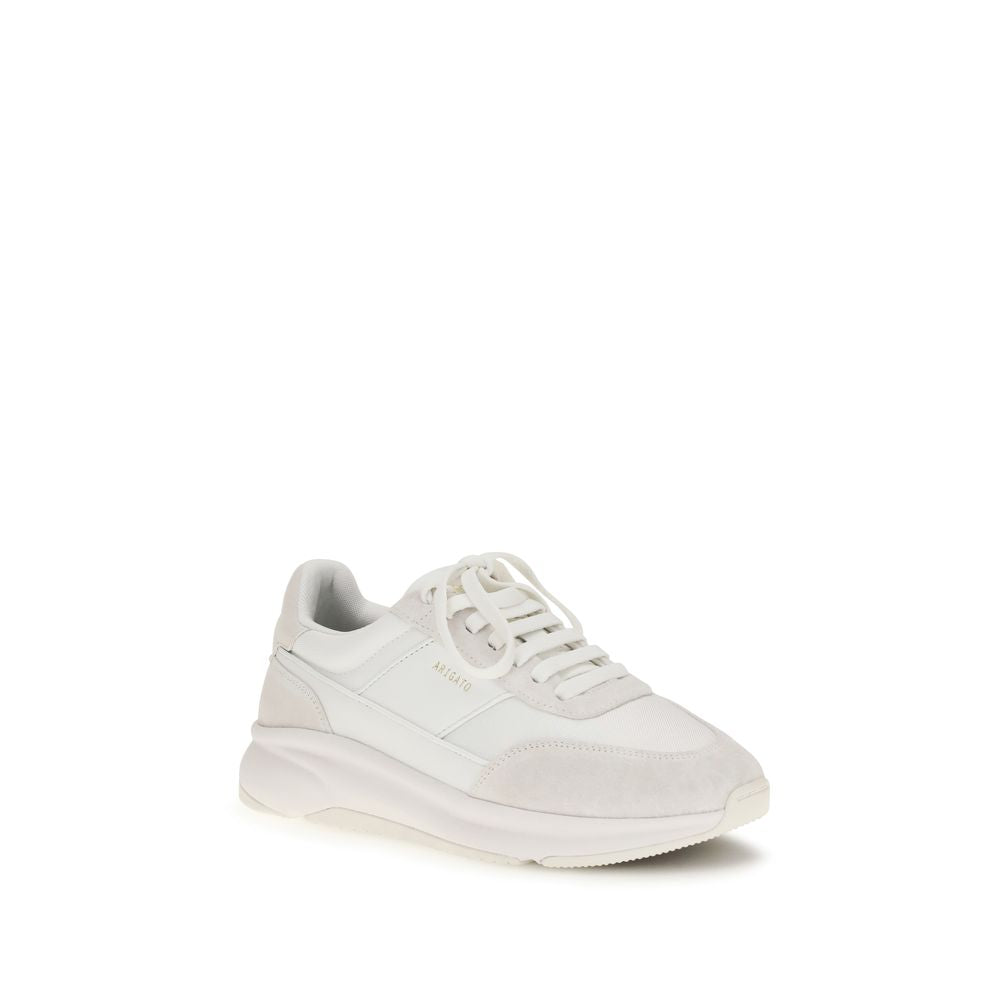 Athletic Sneakers by Axel Arigato for men in bos taurus suede calf leather gold & white features an timeless silhouette from the Men's Athletic Bos Taurus Suede Calf Leather Sneakers collection, showcasing a timeless athletic style for a timeless look.