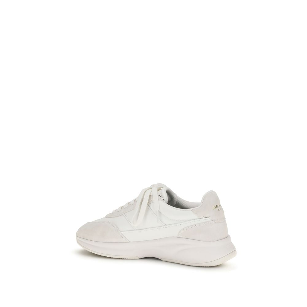 Athletic Sneakers by Axel Arigato for men in bos taurus suede calf leather gold & white features an exquisite silhouette, showcasing the premium athletic style of the Men's Athletic Bos Taurus Suede Calf Leather Sneakers with an exquisite finish.
