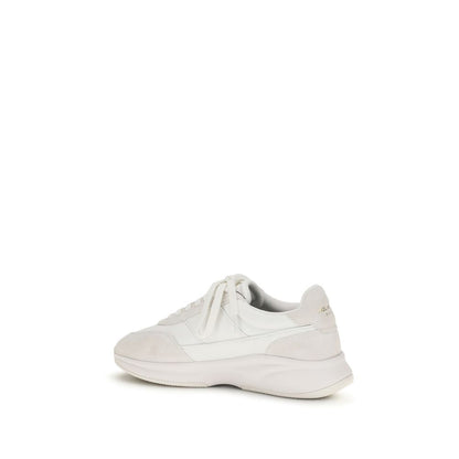 Athletic Sneakers by Axel Arigato for men in bos taurus suede calf leather gold & white features an exquisite silhouette, showcasing the premium athletic style of the Men's Athletic Bos Taurus Suede Calf Leather Sneakers with an exquisite finish.