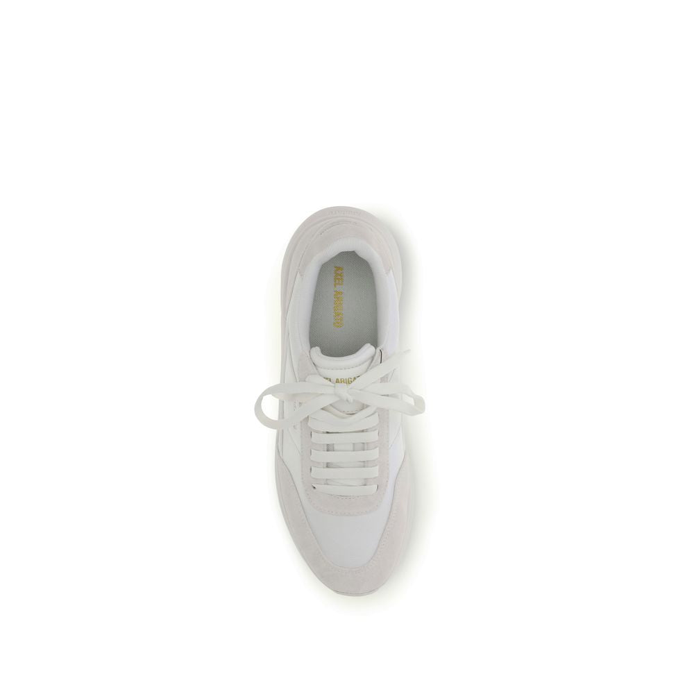 Athletic Sneakers by Axel Arigato for men in bos taurus suede calf leather gold & white features an effortless chic silhouette, showcasing the signature athletic style of the Men's Athletic Bos Taurus Suede Calf Leather Sneakers collection with a truly effortless chic finish.
