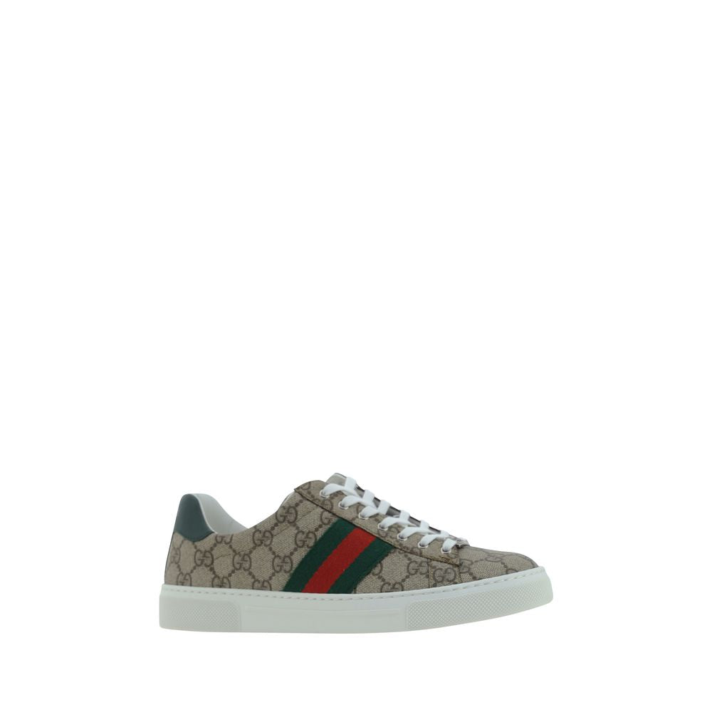 Sneakers by Gucci for women in polyester polyethylene polyurethane leather & cotton multicolor, jacquard & monogram features an fashionable silhouette, showcasing the premium Gg Women's Low Top Polyester Polyethylene Polyurethane Leather & Cotton Sneakers in a fashionable low-top style that offers a fashionable finish for refined style.