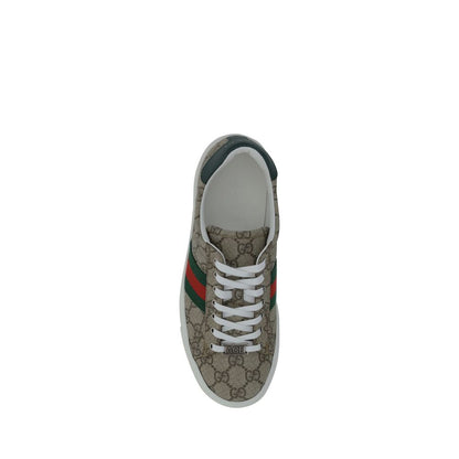 Sneakers by Gucci for women in polyester polyethylene polyurethane leather & cotton multicolor, jacquard & monogram features an versatile design from the Gg Women's Low Top Polyester Polyethylene Polyurethane Leather & Cotton Sneakers collection, highlighting a versatile low-top style for a premium, high-fashion look.
