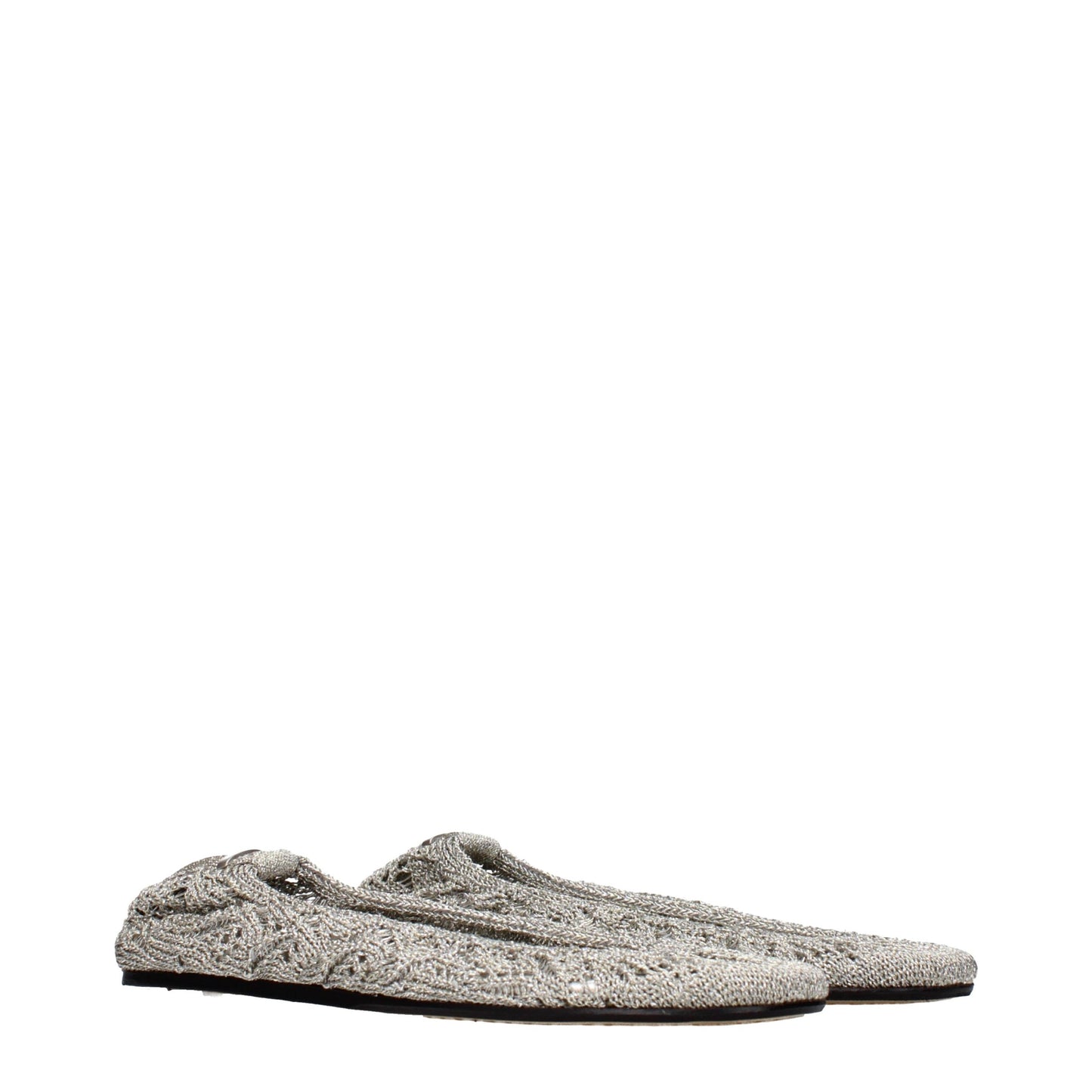 Ballet Flat Shoes by Isabel Marant for women in fabric gray & silver showcases a dynamic silhouette, artfully capturing Women's Fabric Ballet Flat Shoes through its distinctive and elegant .