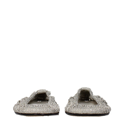 Ballet Flat Shoes by Isabel Marant for women in fabric gray & silver presents a effortless chic silhouette, showcasing the Women's Fabric Ballet Flat Shoes design with a effortless chic and for a sophisticated look.