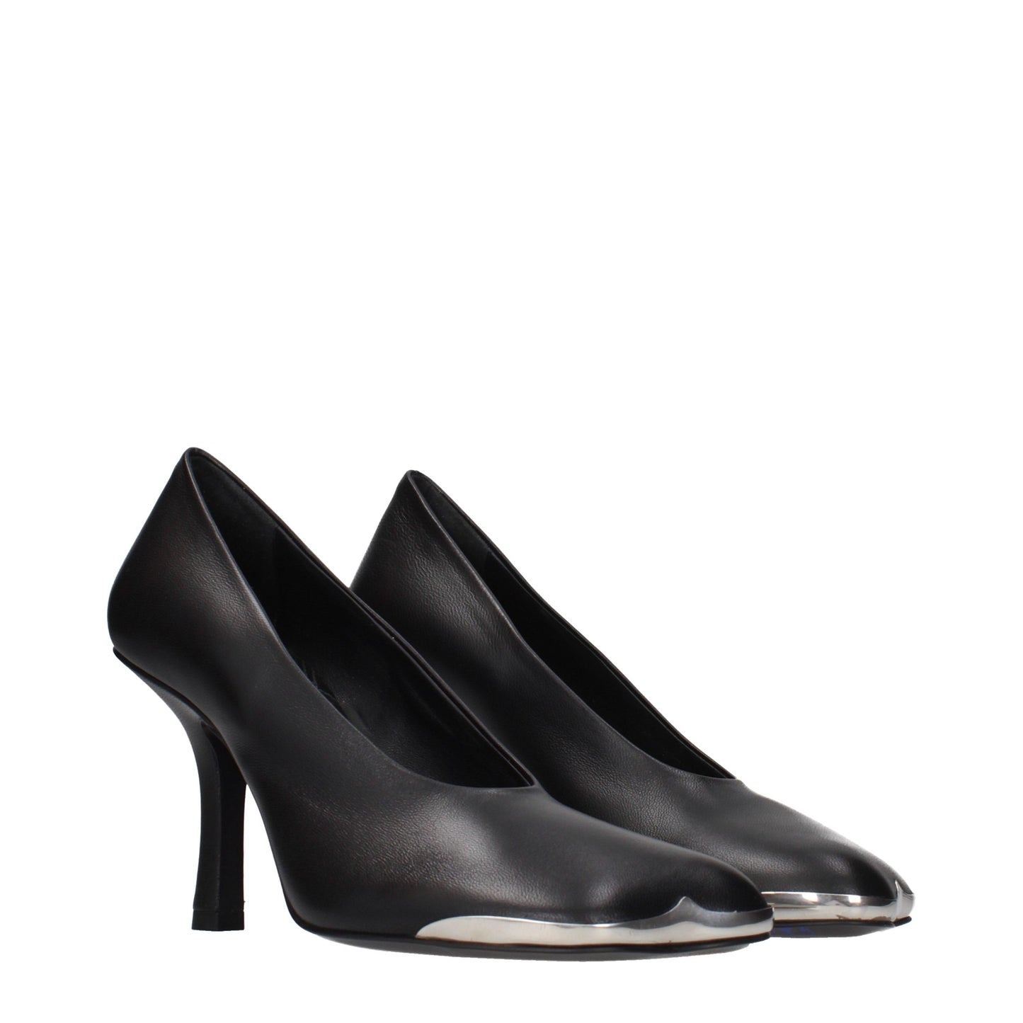 High-Heel Pumps Heels by Burberry for women in leather black features an captivating silhouette, showcasing the elegant Women's Leather High-Heel Pumps Heels design with a high-heel and a sophisticated .