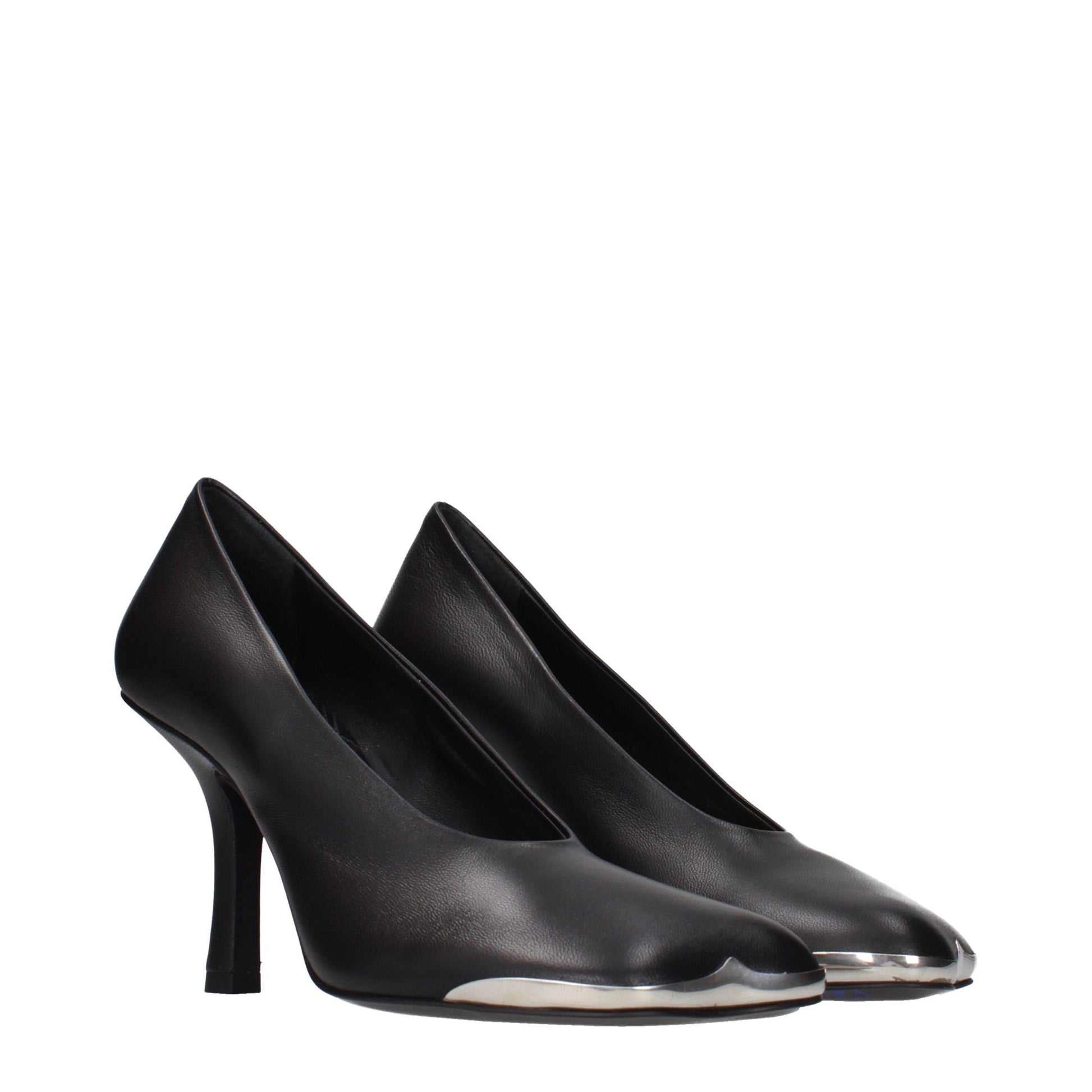 High-Heel Pumps Heels by Burberry for women in leather black features an captivating silhouette, showcasing the elegant Women's Leather High-Heel Pumps Heels design with a high-heel and a sophisticated .