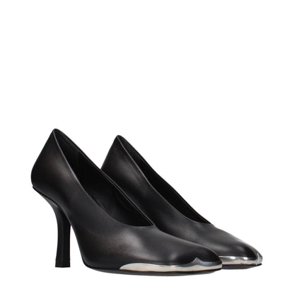 High-Heel Pumps Heels by Burberry for women in leather black features an captivating silhouette, showcasing the elegant Women's Leather High-Heel Pumps Heels design with a high-heel and a sophisticated .