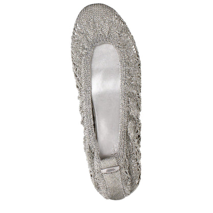 Ballet Flat Shoes by Isabel Marant for women in fabric gray & silver features an captivating silhouette, showcasing the captivating style of the Women's Fabric Ballet Flat Shoes with its distinct and refined .