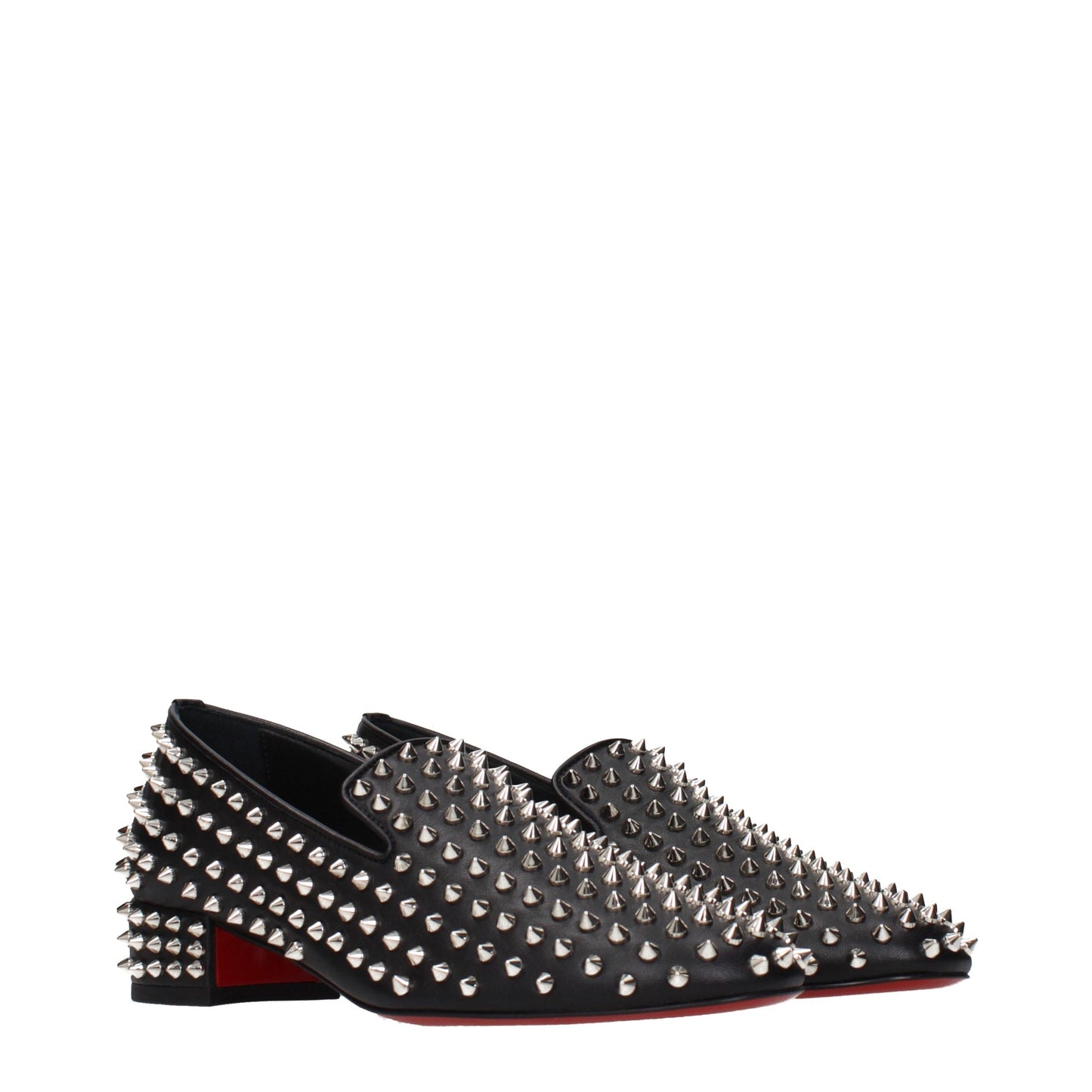 This Flat Loafer Slip-On Pumps Shoes by Christian Louboutin for women in leather black features an exquisite silhouette from the Women's Leather Flat Loafer Slip-On Pumps Shoes collection, defined by a sophisticated flat and elegant .
