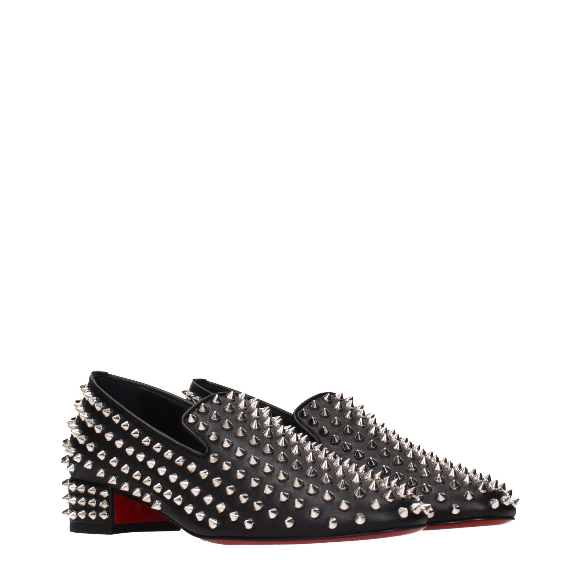 This Flat Loafer Slip-On Pumps Shoes by Christian Louboutin for women in leather black features an exquisite silhouette from the Women's Leather Flat Loafer Slip-On Pumps Shoes collection, defined by a sophisticated flat and elegant .