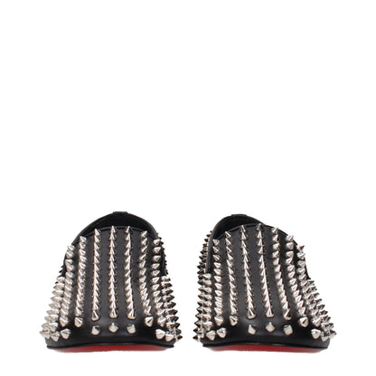 Flat Loafer Slip-On Pumps Shoes by Christian Louboutin for women in leather black showcases a resplendent Women's Leather Flat Loafer Slip-On Pumps Shoes aesthetic, defined by its resplendent and elegant flat.