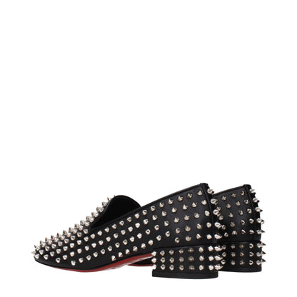 Flat Loafer Slip-On Pumps Shoes by Christian Louboutin for women in leather black showcases a timeless silhouette from the Women's Leather Flat Loafer Slip-On Pumps Shoes collection, featuring a timeless flat and for a timeless finish.