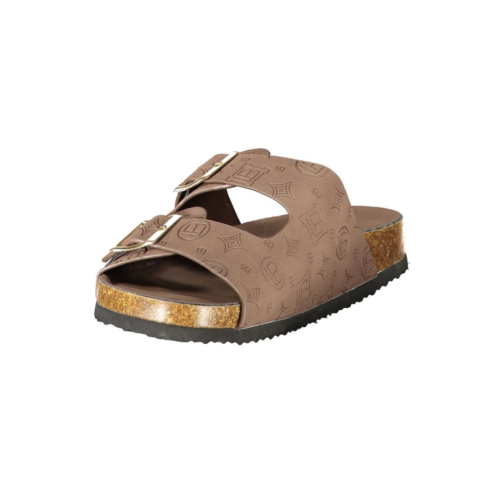 Sliders Sandals Flat Shoes by Laura Biagiotti for women in polyurethane brown & signature features an statuesque silhouette from the Women's Polyurethane Sliders Sandals Flat Shoes collection, showcasing a and a statuesque for a statuesque look.