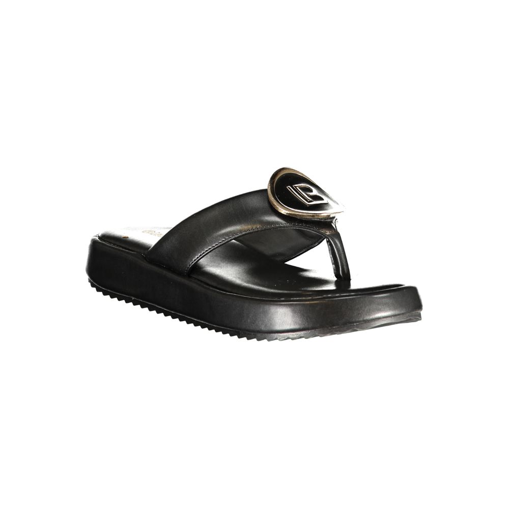 Flip-Flop Sandals by Laura Biagiotti for women in polyurethane black features an statuesque Women's Polyurethane Flip-Flop Sandals silhouette with a refined and elegant .