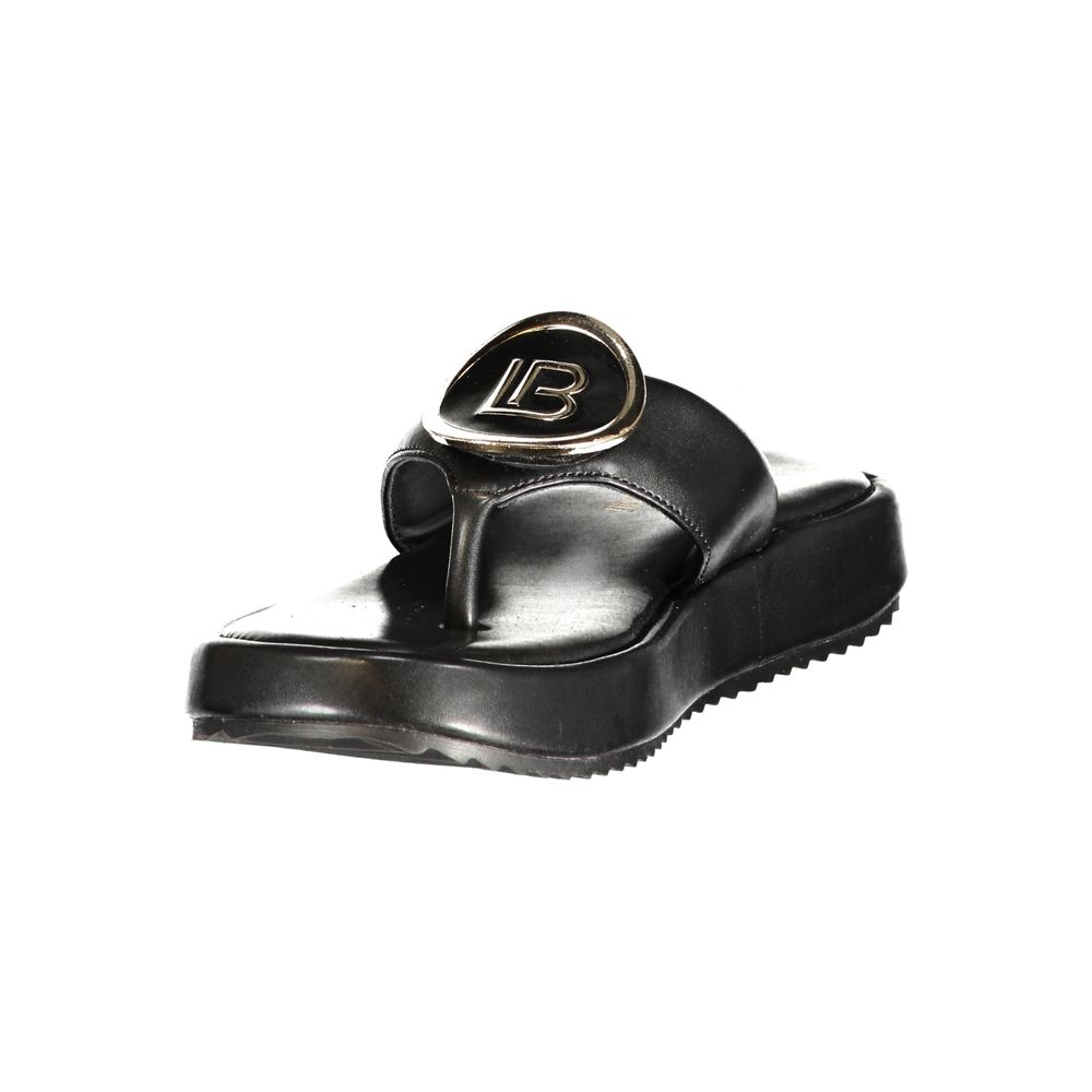 Flip-Flop Sandals by Laura Biagiotti for women in polyurethane black showcases a sculptural silhouette as Women's Polyurethane Flip-Flop Sandals, defined by a sculptural and sculptural for a sculptural look.