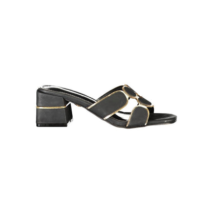 Laura Biagiotti Women's Polyethylene Mid-Heel Platform Sandals - Black