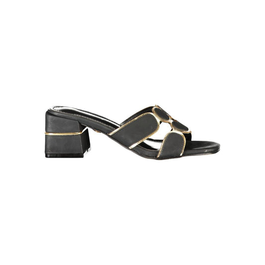 Laura Biagiotti Women's Polyethylene Mid-Heel Platform Sandals - Black
