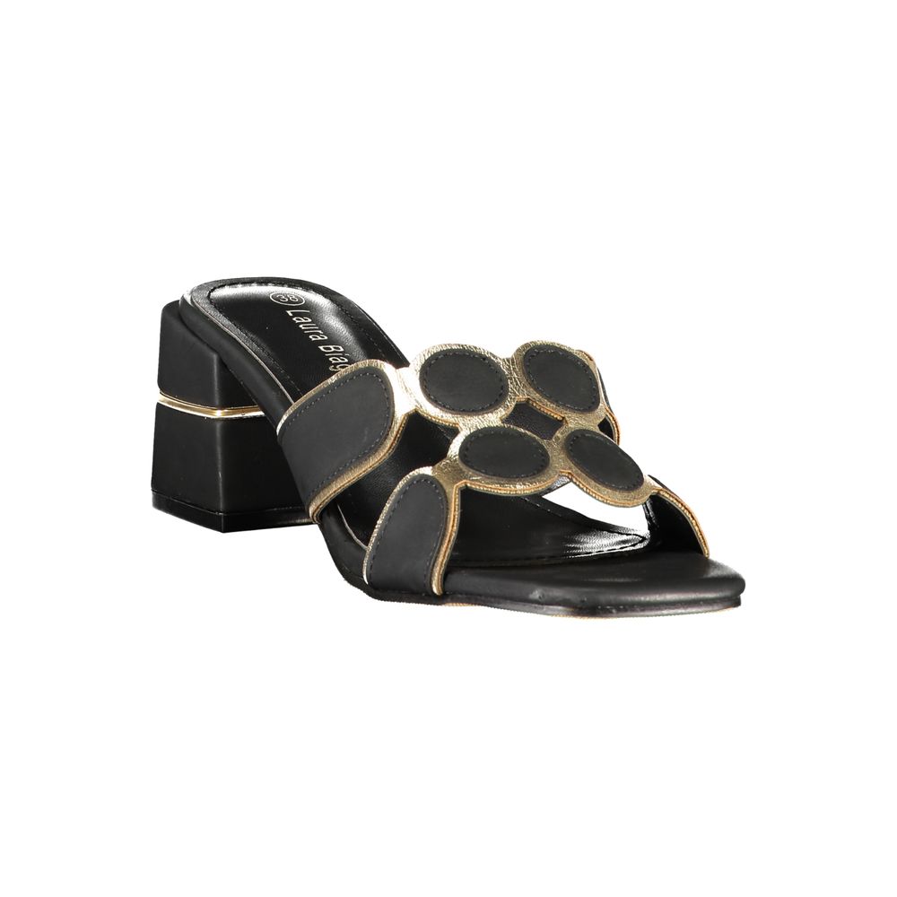Laura Biagiotti Women's Polyethylene Mid-Heel Platform Sandals - Black