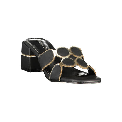 Laura Biagiotti Women's Polyethylene Mid-Heel Platform Sandals - Black