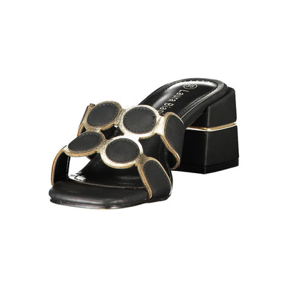 Laura Biagiotti Women's Polyethylene Mid-Heel Platform Sandals - Black