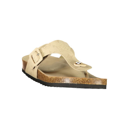 Flip-Flop Sandals by Laura Biagiotti for women in polyethylene beige presents a sculptural silhouette, showcasing the Women's Polyethylene Flip-Flop Sandals design with a sculptural and for a premium look.