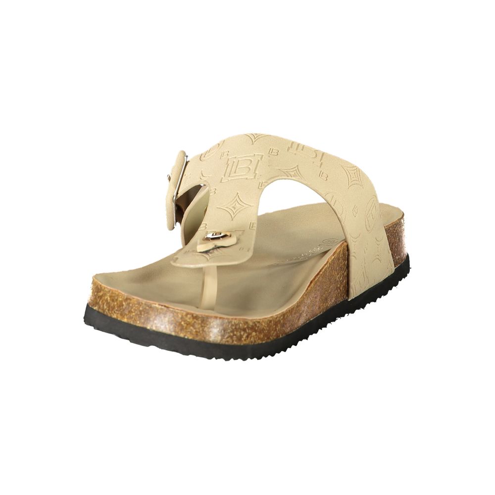 Flip-Flop Sandals by Laura Biagiotti for women in polyethylene and beige presents a sculptural silhouette, showcasing the signature style of the Women's Polyethylene Flip-Flop Sandals with a sculptural and sculptural .
