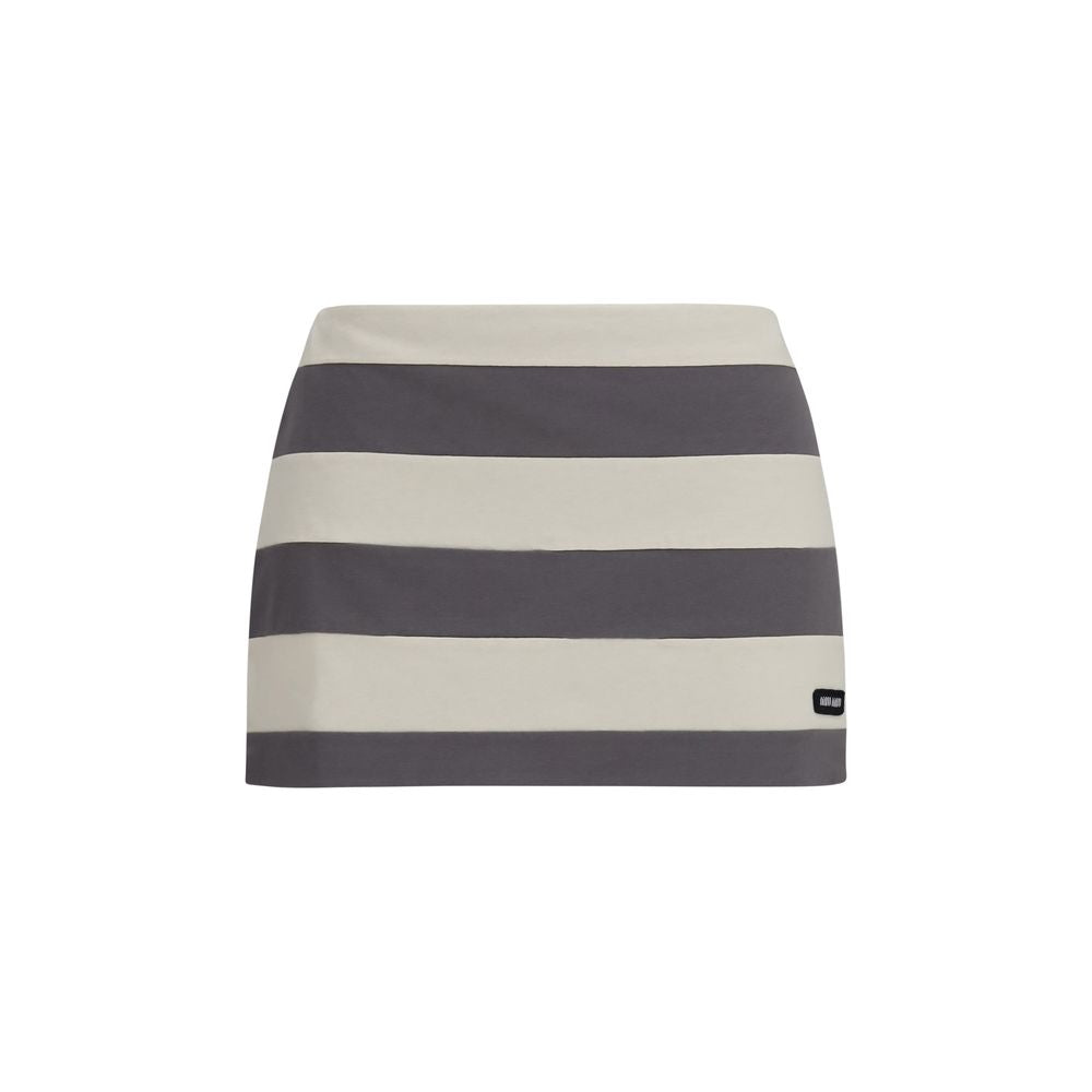 Skirt by Miu Miu for women in cotton multicolor, patterned & striped features a sublime silhouette, showcasing the sublime design of the Women's Cotton Short Mini Skirt in a sophisticated short mini.