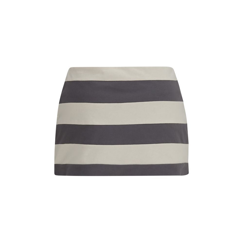 Skirt by Miu Miu for women in cotton multicolor, patterned & striped features an tailored silhouette, artfully capturing the essence of Women's Cotton Short Mini Skirt in a sophisticated short mini.