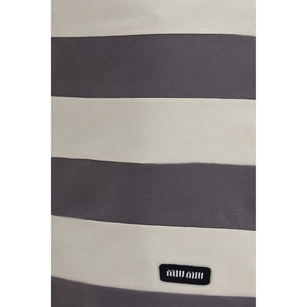 Skirt by Miu Miu for women in cotton multicolor, patterned & striped features an relaxed-yet-refined silhouette that elegantly showcases the Women's Cotton Short Mini Skirt design and sophisticated short mini.