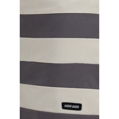 Skirt by Miu Miu for women in cotton multicolor, patterned & striped features an relaxed-yet-refined silhouette that elegantly showcases the Women's Cotton Short Mini Skirt design and sophisticated short mini.