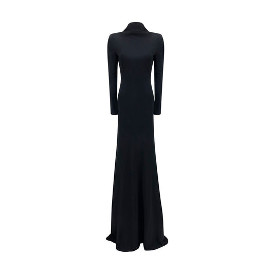 Dress by Tom Ford for women in viscose black features a dramatic silhouette, showcasing an elegant and long-sleeve that flows into a dramatic long.