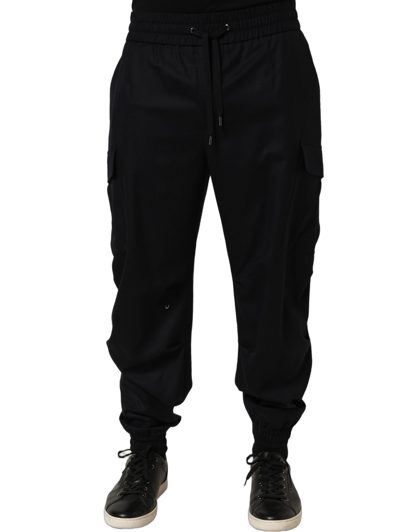Dolce & Gabbana Black Mid Waist Cargo Jogger Sweatpants Pants