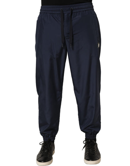 Dolce & Gabbana Dark Blue Polyester Jogger Sweatpants Pants