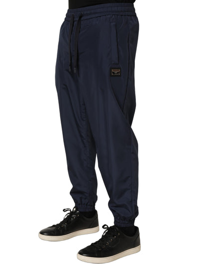 Dolce & Gabbana Dark Blue Polyester Jogger Sweatpants Pants