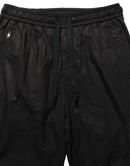 Dolce & Gabbana Black Cotton Mid Waist Jogger Sweatpants Pants