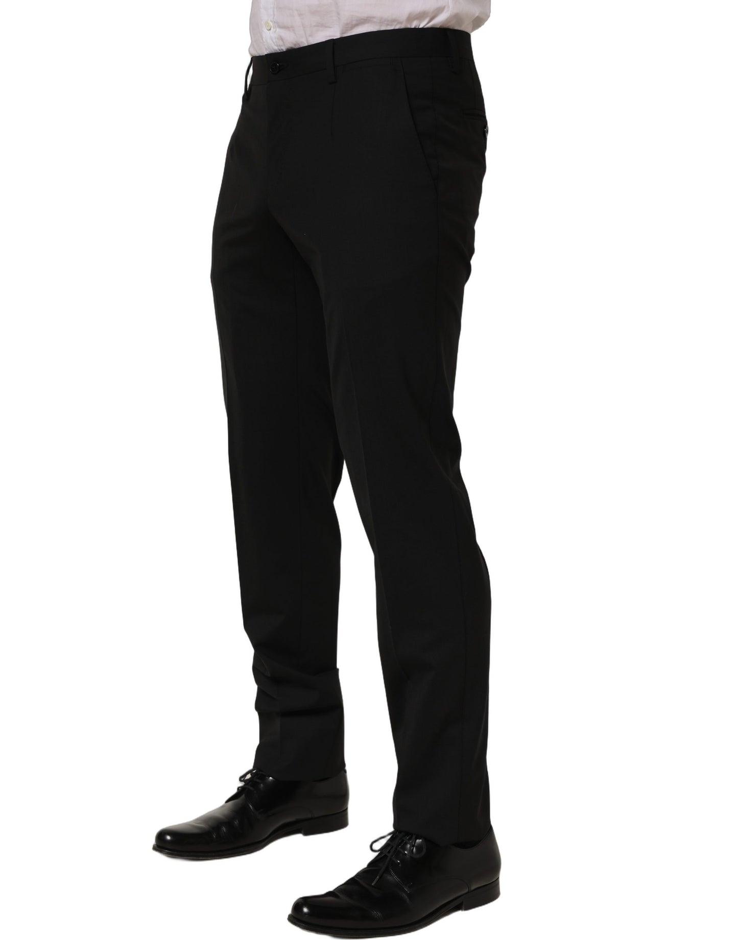 Dolce & Gabbana Black Wool Skinny Leg Dress Men Trouser Pants