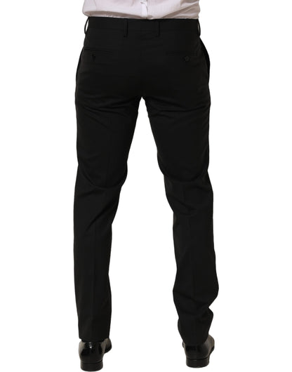 Dolce & Gabbana Black Wool Skinny Leg Dress Men Trouser Pants