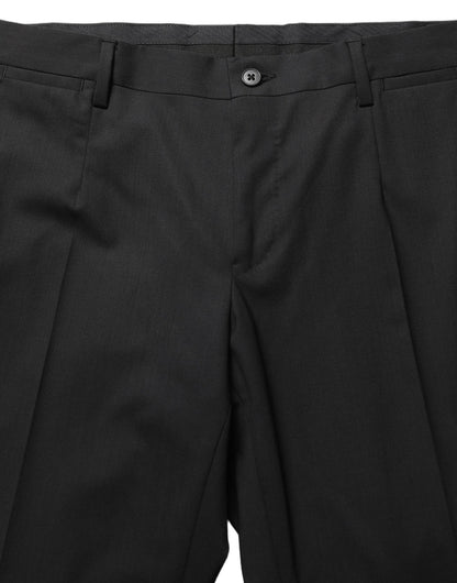 Dolce & Gabbana Black Wool Skinny Leg Dress Men Trouser Pants