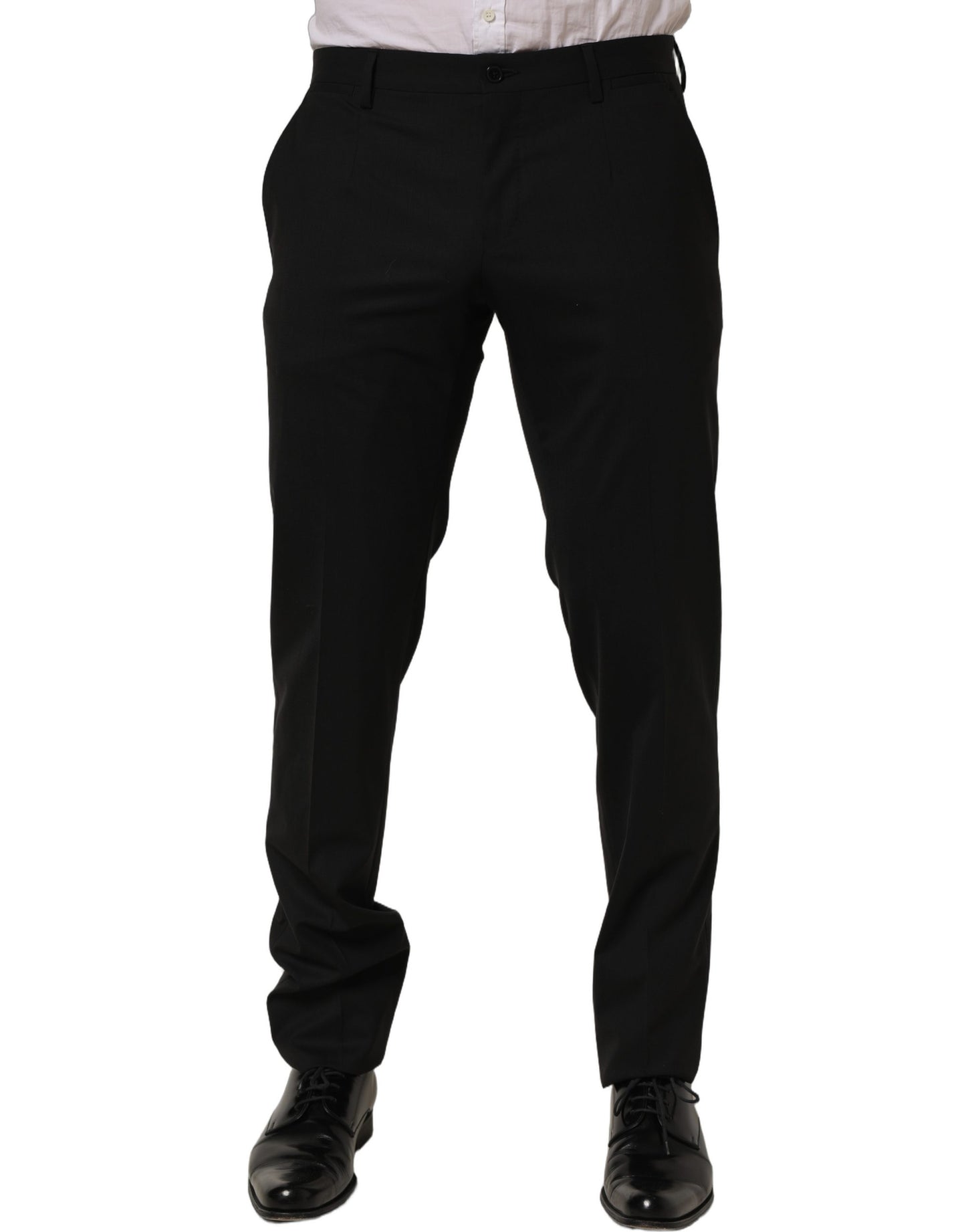 Dolce & Gabbana Black Wool Skinny Leg Dress Men Trouser Pants