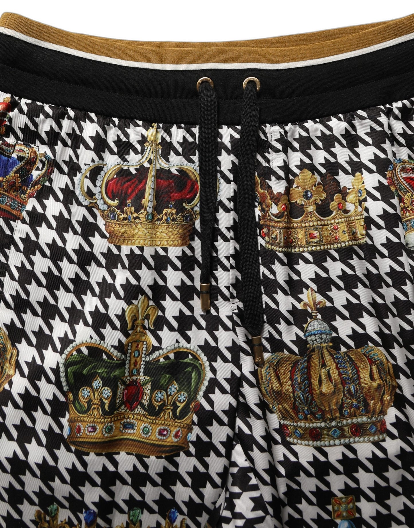 Dolce & Gabbana Multicolor Houndstooth Crown Men Sweatpants Pants