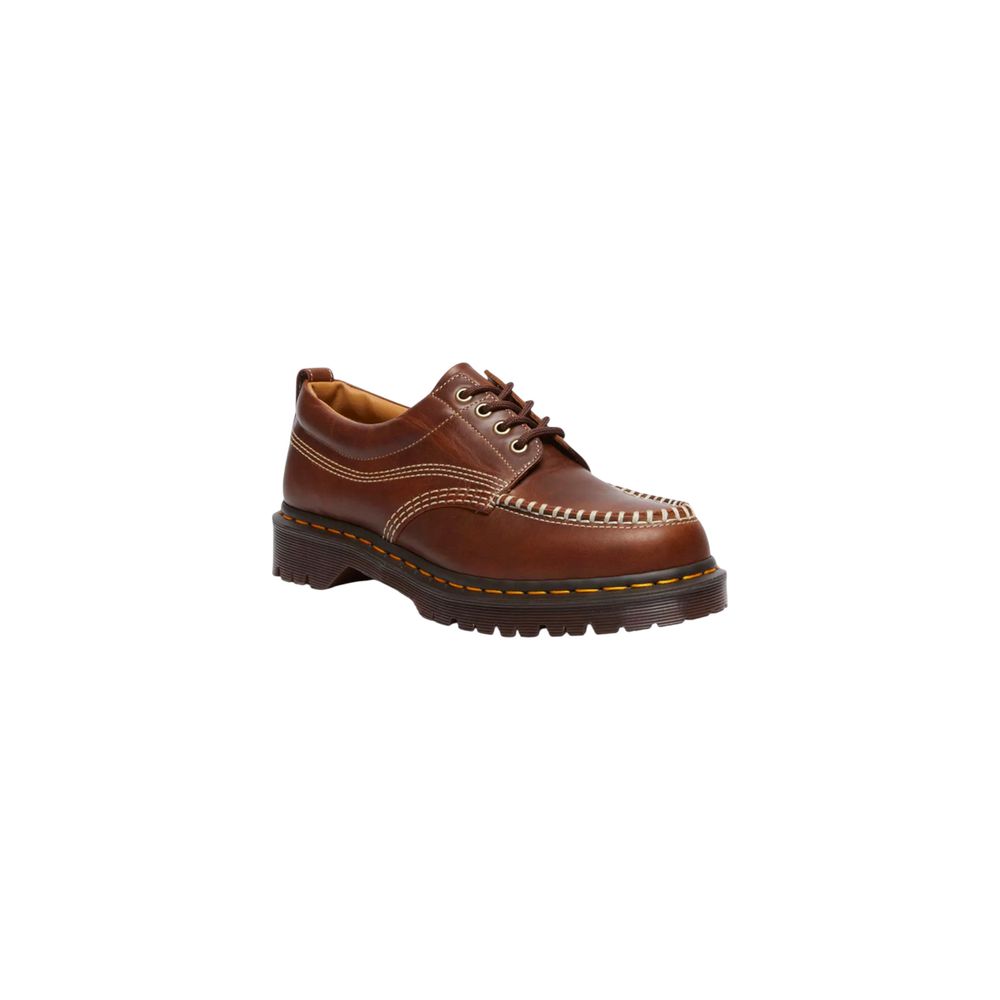 Shoes by Dr. Martens for men in leather & rubber brown & yellow showcases a timeless silhouette as Men's Leather & Rubber Shoes, artfully designed with a timeless and refined for a timeless finish.