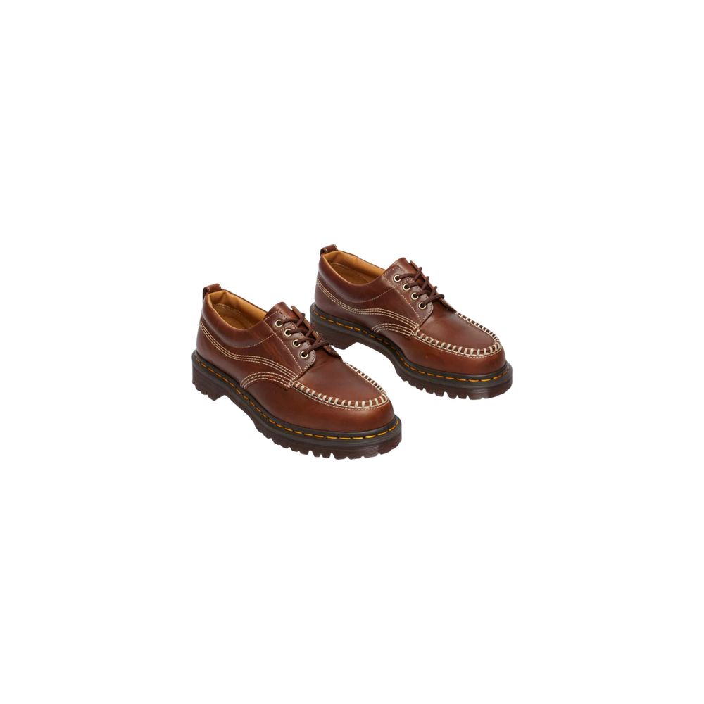 Shoes by Dr. Martens for men in leather & rubber brown & yellow features an timeless silhouette, perfectly showcasing Men's Leather & Rubber Shoes with its distinct and elegant .