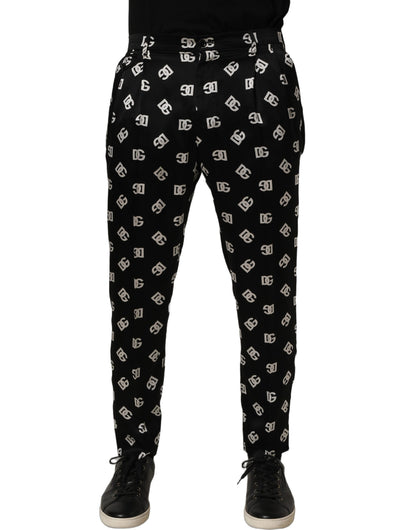 Dolce & Gabbana Black Silk Skinny Leg Dress Men Trouser Pants