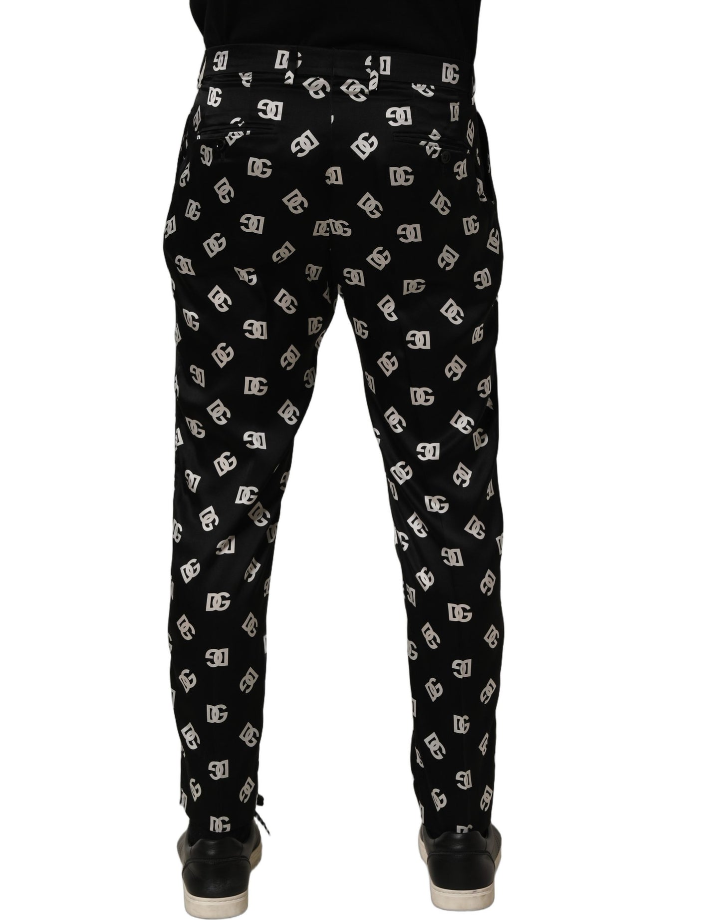 Dolce & Gabbana Black Silk Skinny Leg Dress Men Trouser Pants