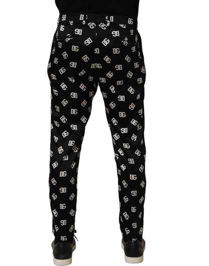 Dolce & Gabbana Black Silk Skinny Leg Dress Men Trouser Pants