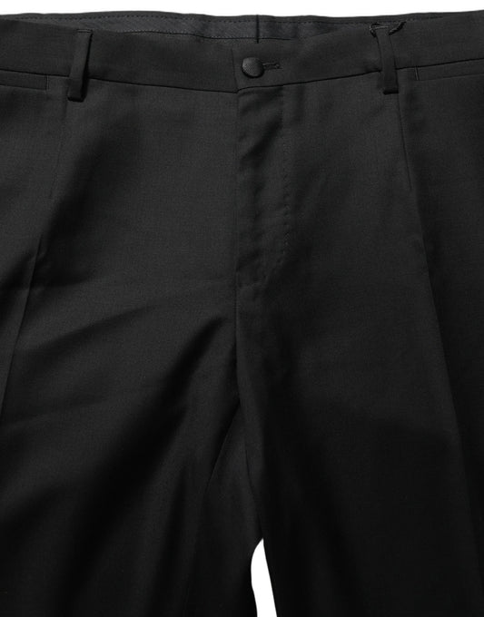 Dolce & Gabbana Black Wool Skinny Leg Dress Trouser Pants