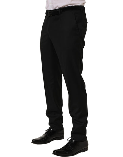 Dolce & Gabbana Black Wool Skinny Leg Dress Trouser Pants