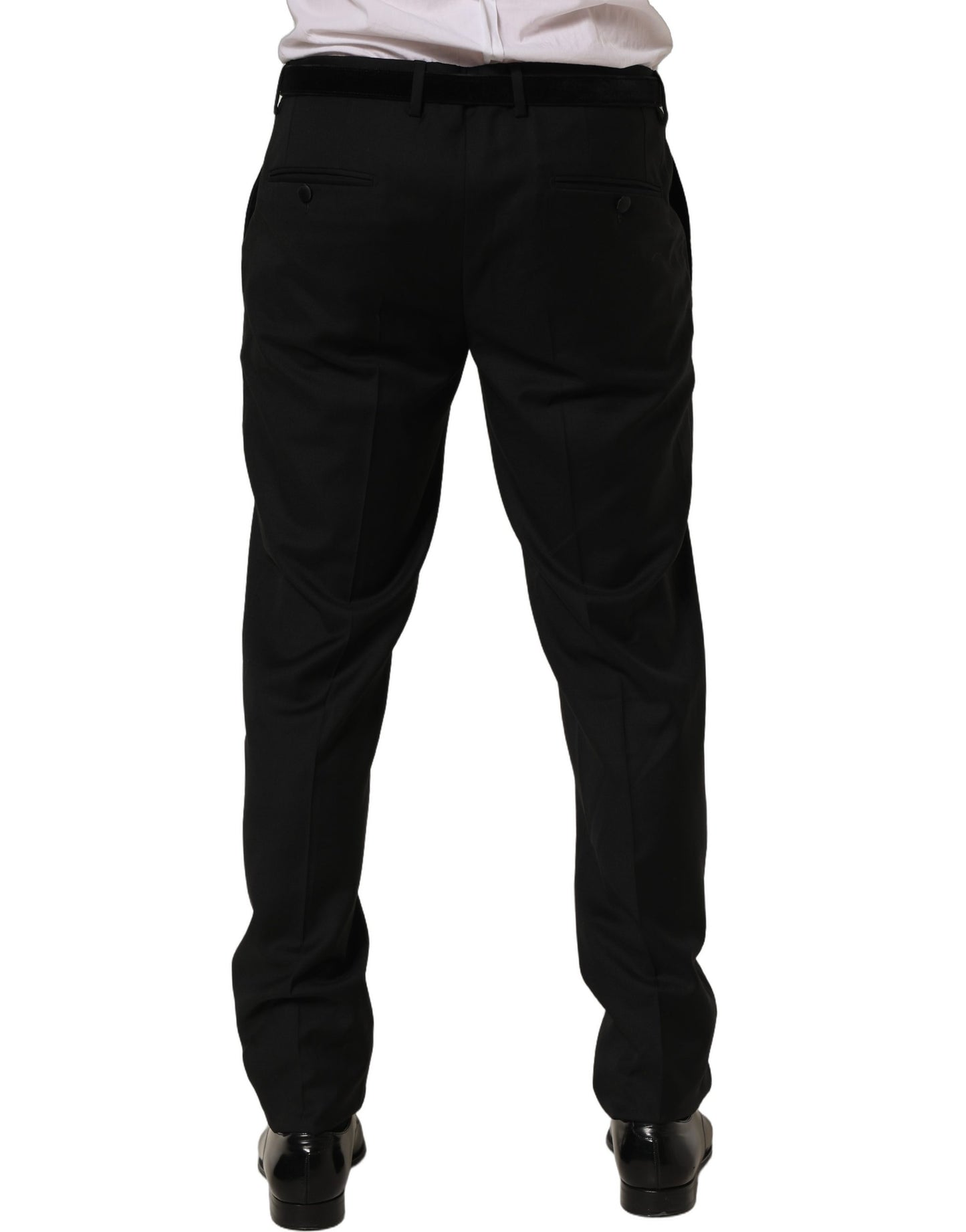 Dolce & Gabbana Black Wool Skinny Leg Dress Trouser Pants