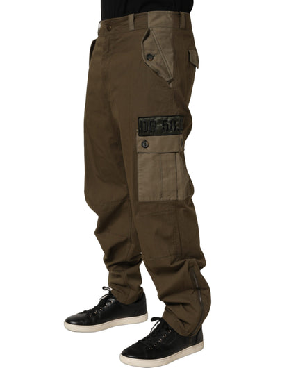 Dolce & Gabbana Brown Mid Waist Straight Cargo Trouser Pants