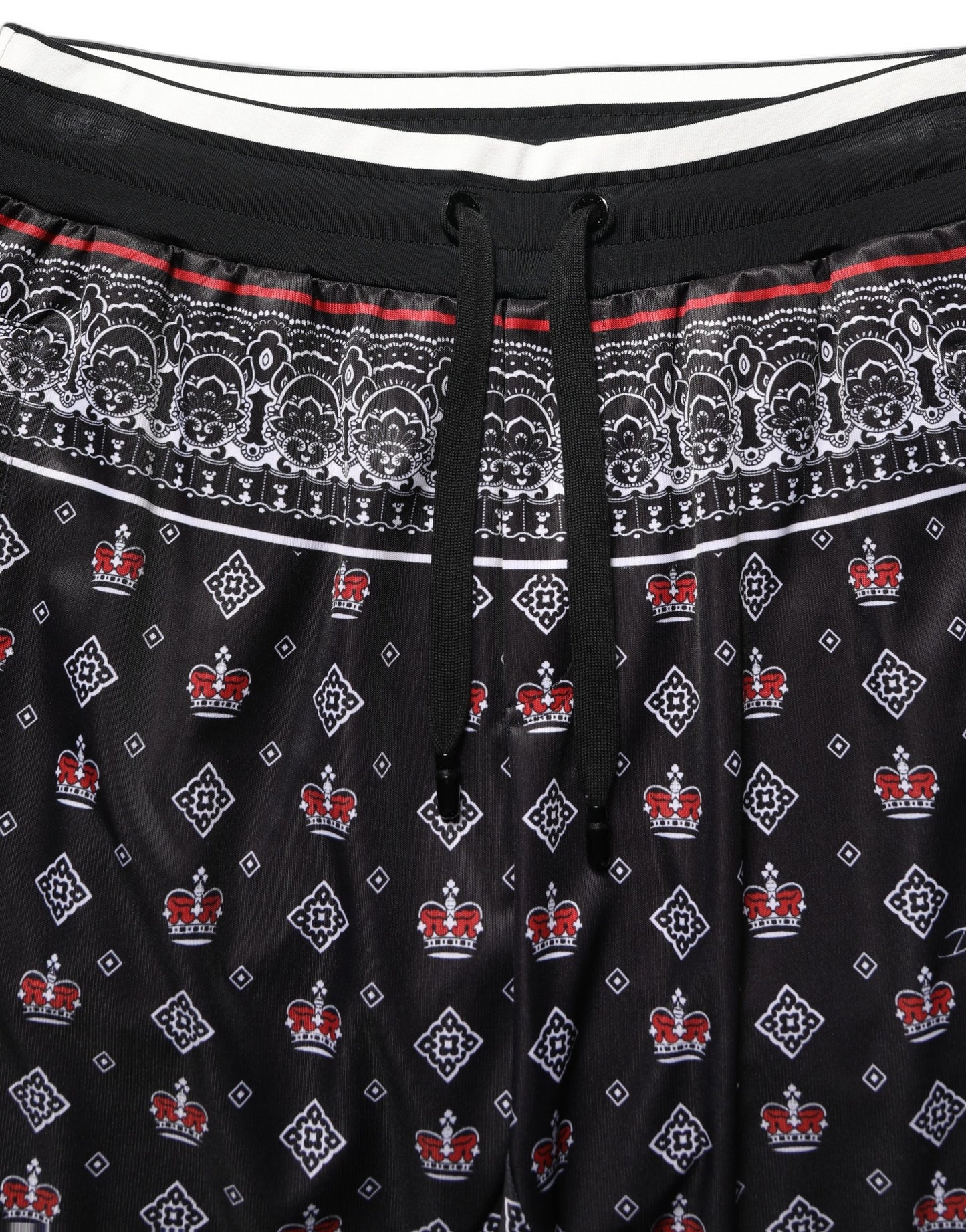 Dolce & Gabbana Black Bandana Crown Jogger Men Trouser Pants